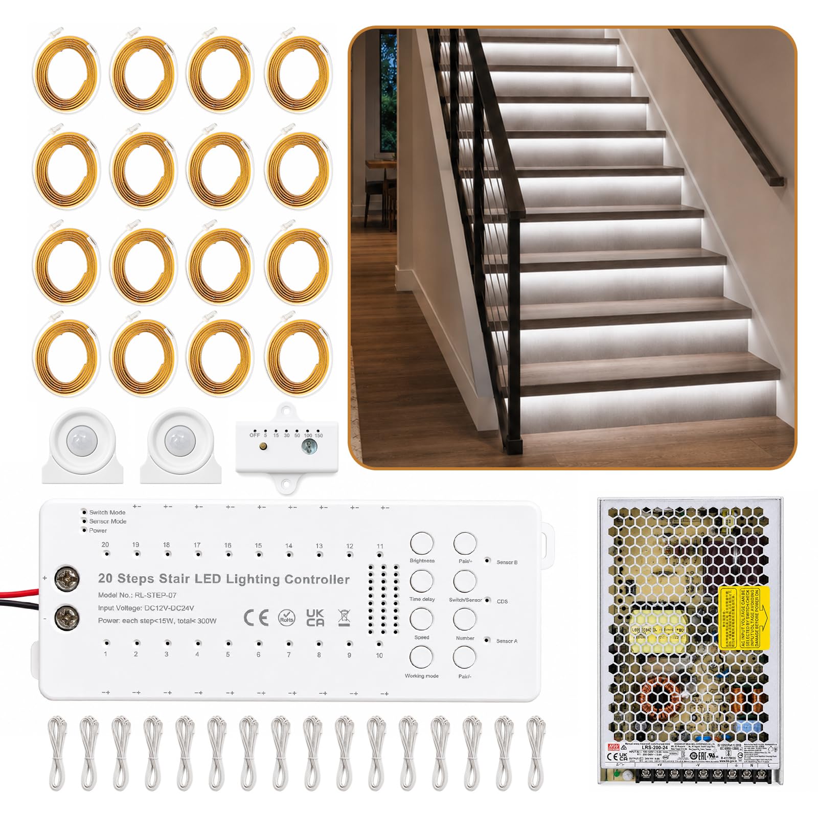Ludapp Stair Lights Indoor Motion Sensor Smart Interior Led Step